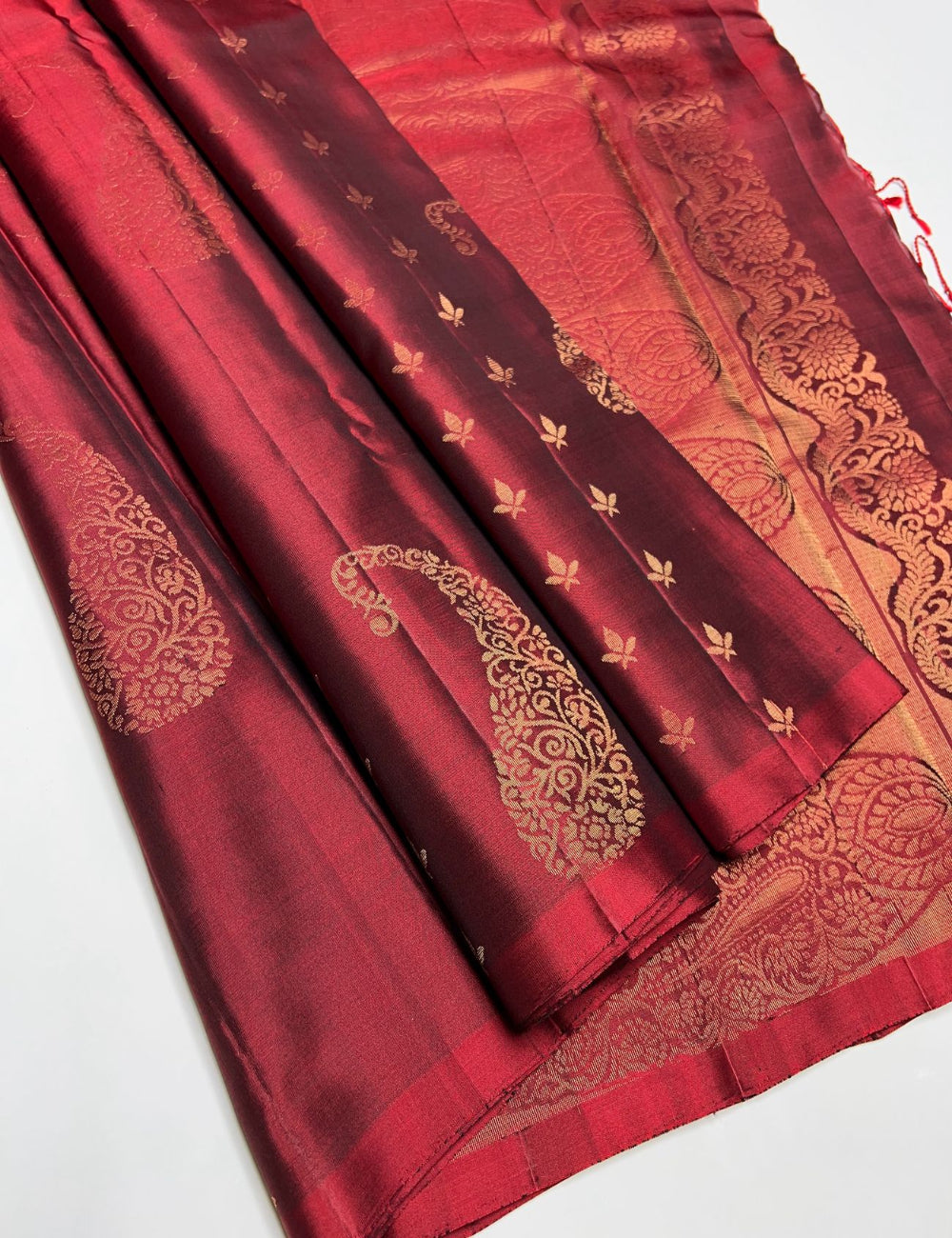 Dark Wine - Soft Silk Saree