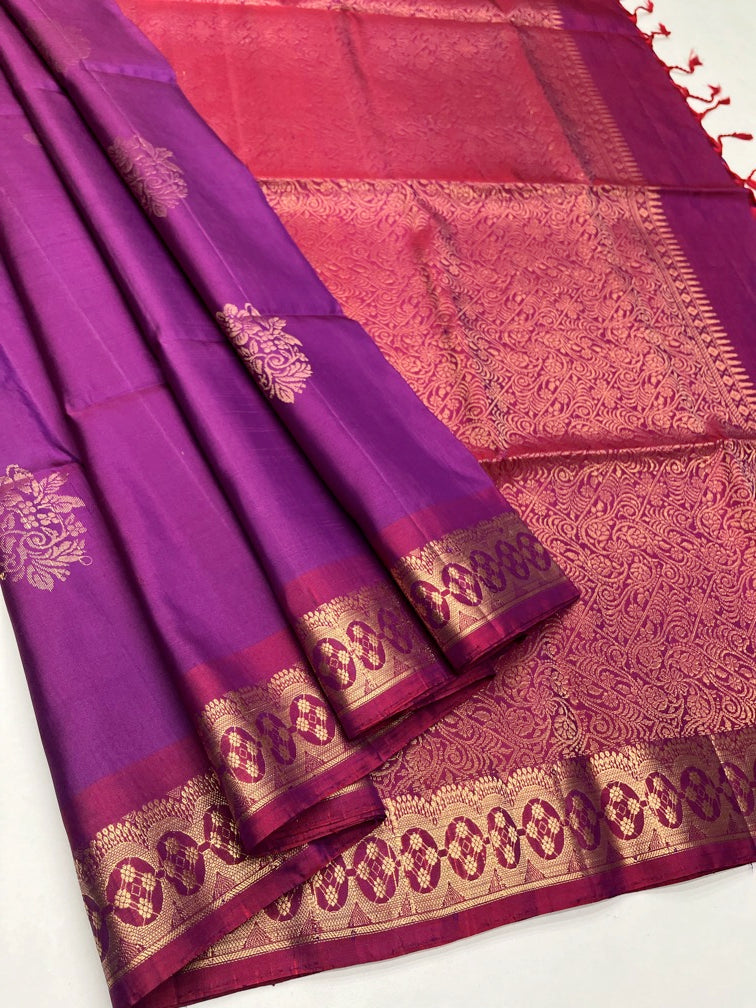 Vadamalli & Magenta Pink - Soft Silk Saree