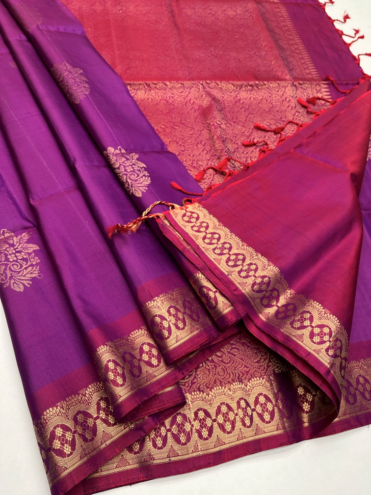 Vadamalli & Magenta Pink - Soft Silk Saree