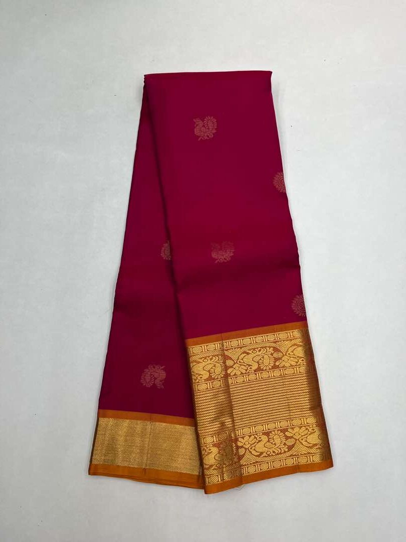 Rani Pink & Yellow -Soft Silk Saree