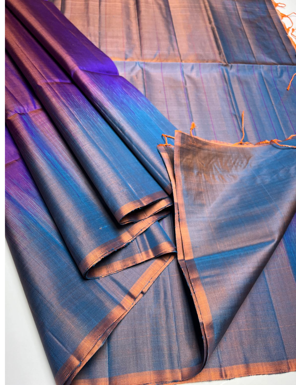 Dual Tone Blue - Soft Silk Saree