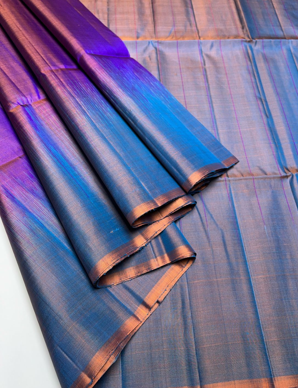 Dual Tone Blue - Soft Silk Saree