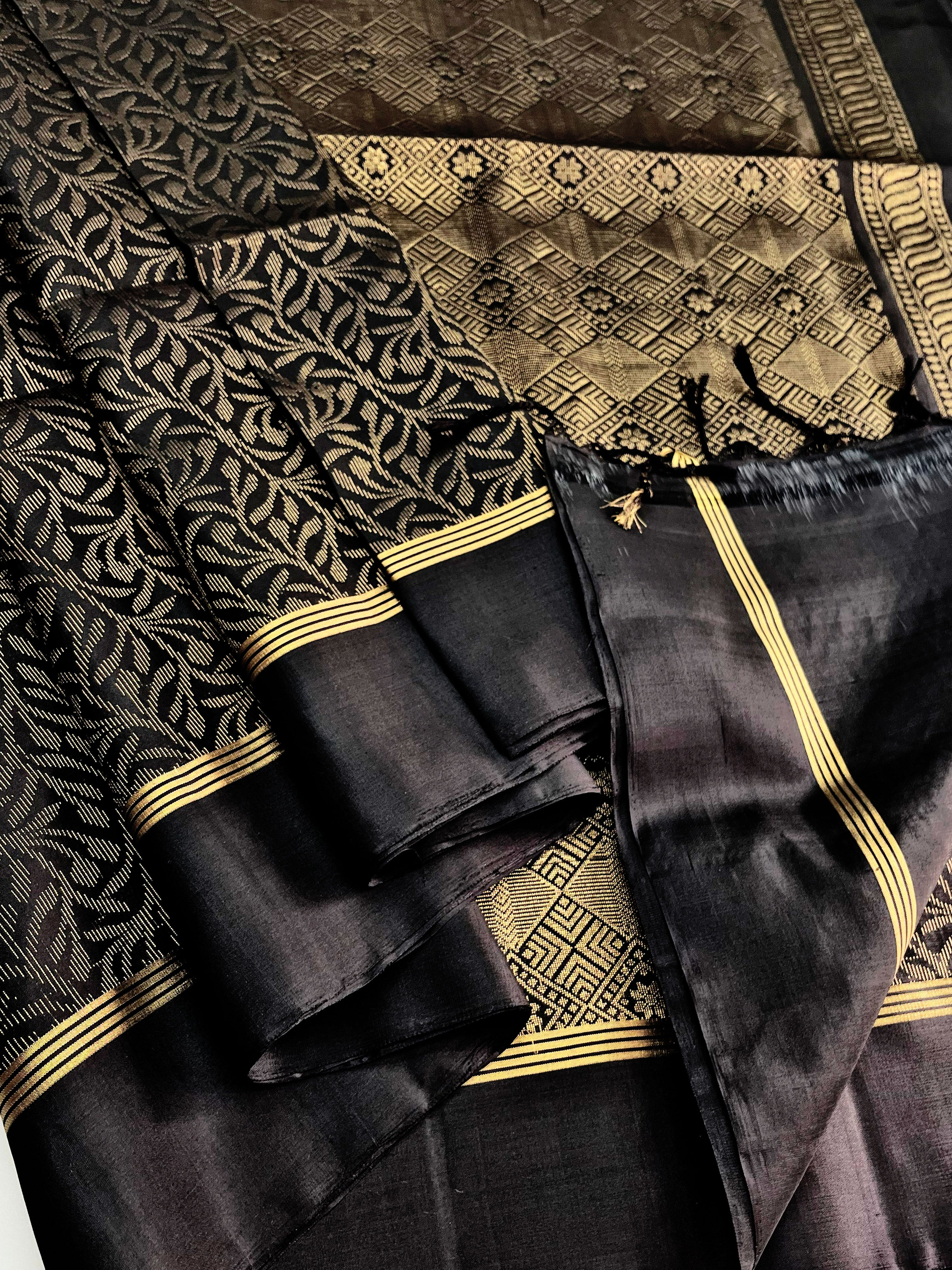Black Monochrome - Soft Silk Saree