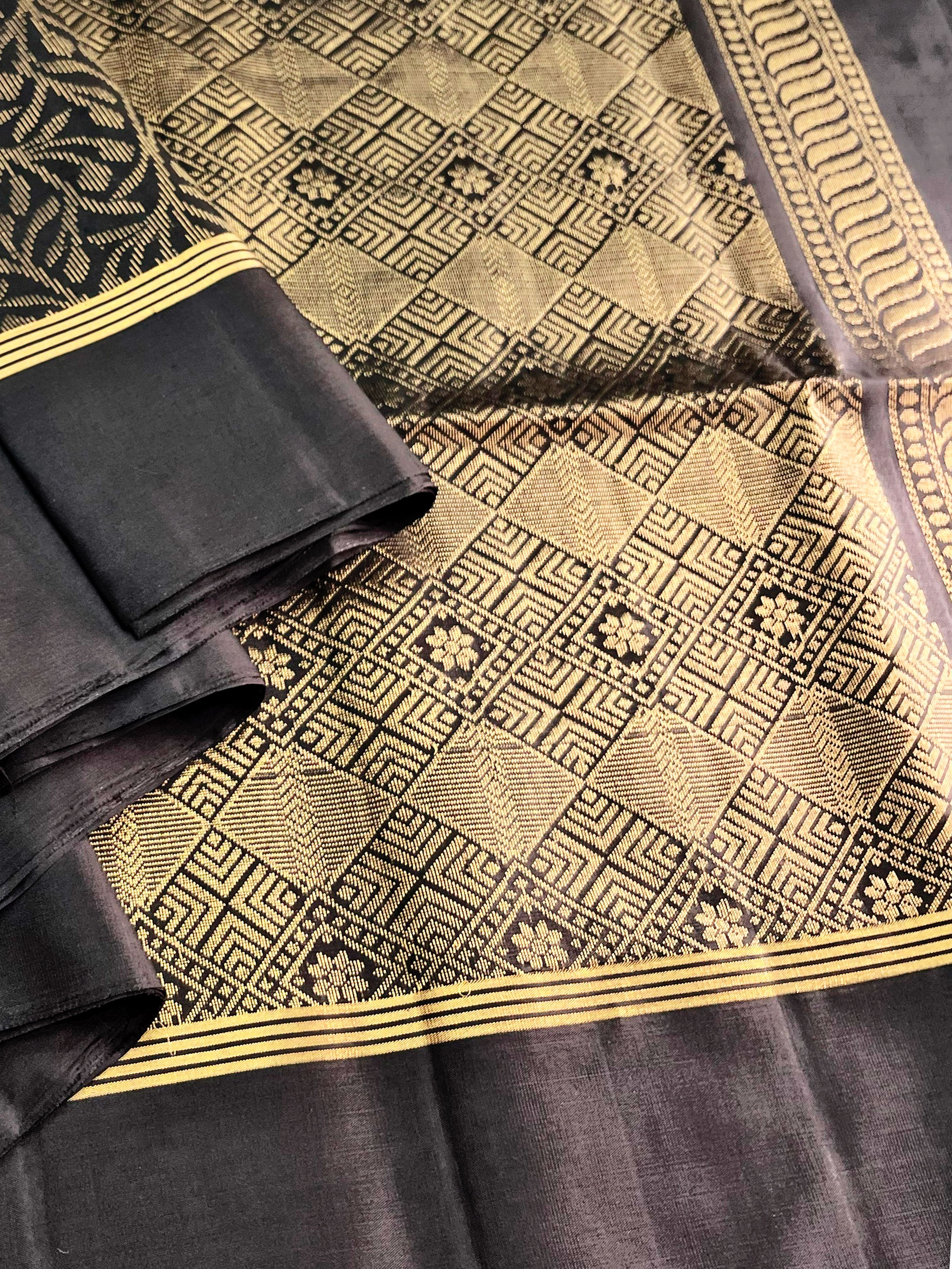 Black Monochrome - Soft Silk Saree