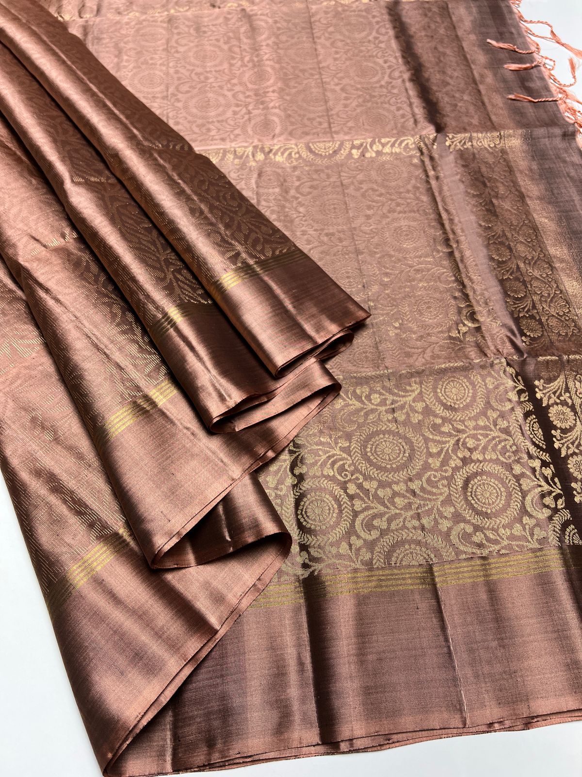 Coffee Bean Brown - Soft Silk Saree