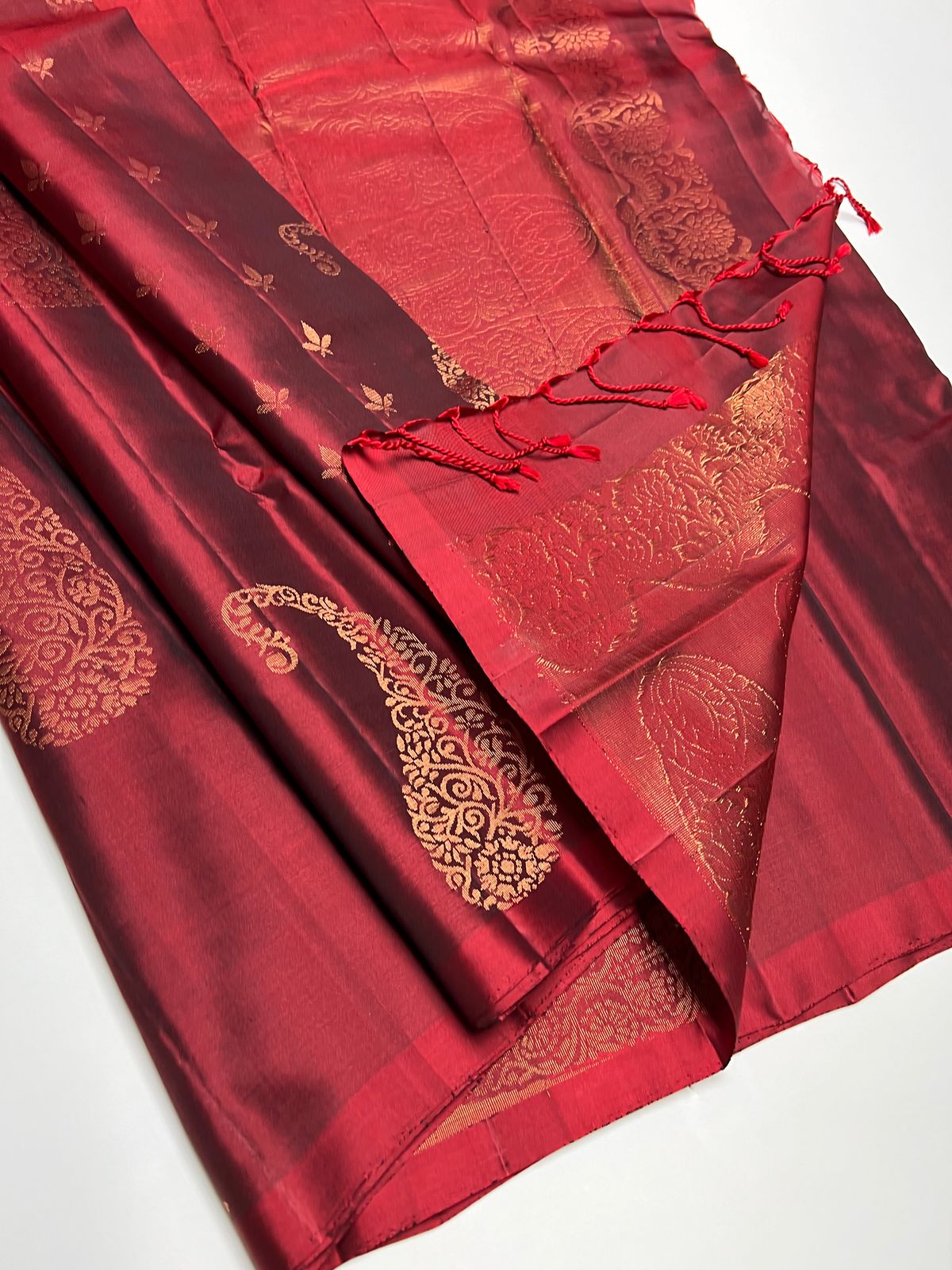 Dark Wine - Soft Silk Saree