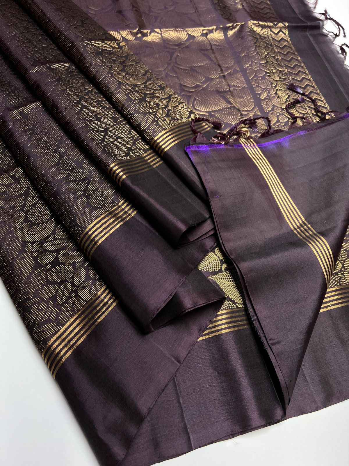 Coffee Brown - Soft Silk Saree