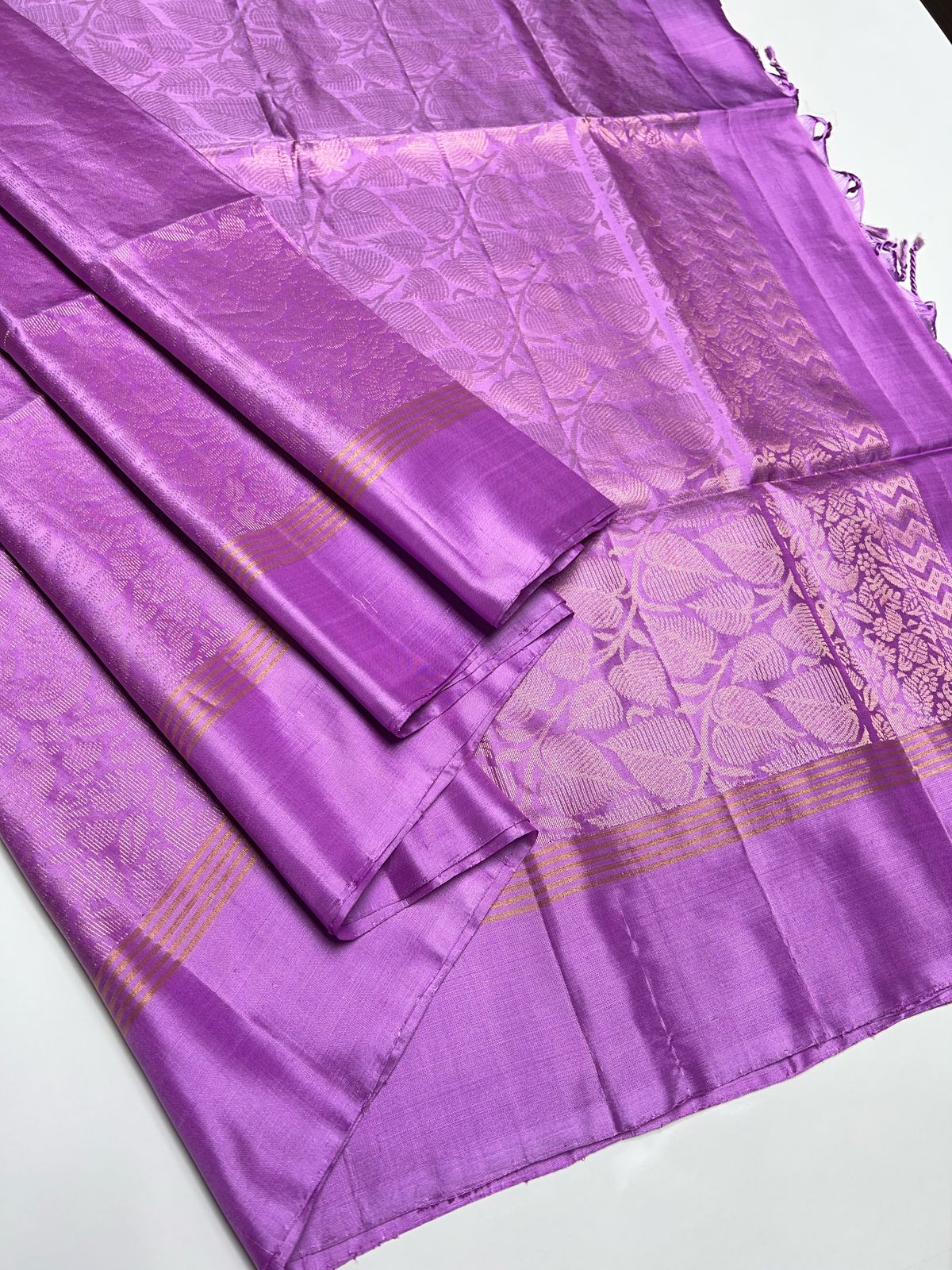 Lavender Color - Soft Silk Saree