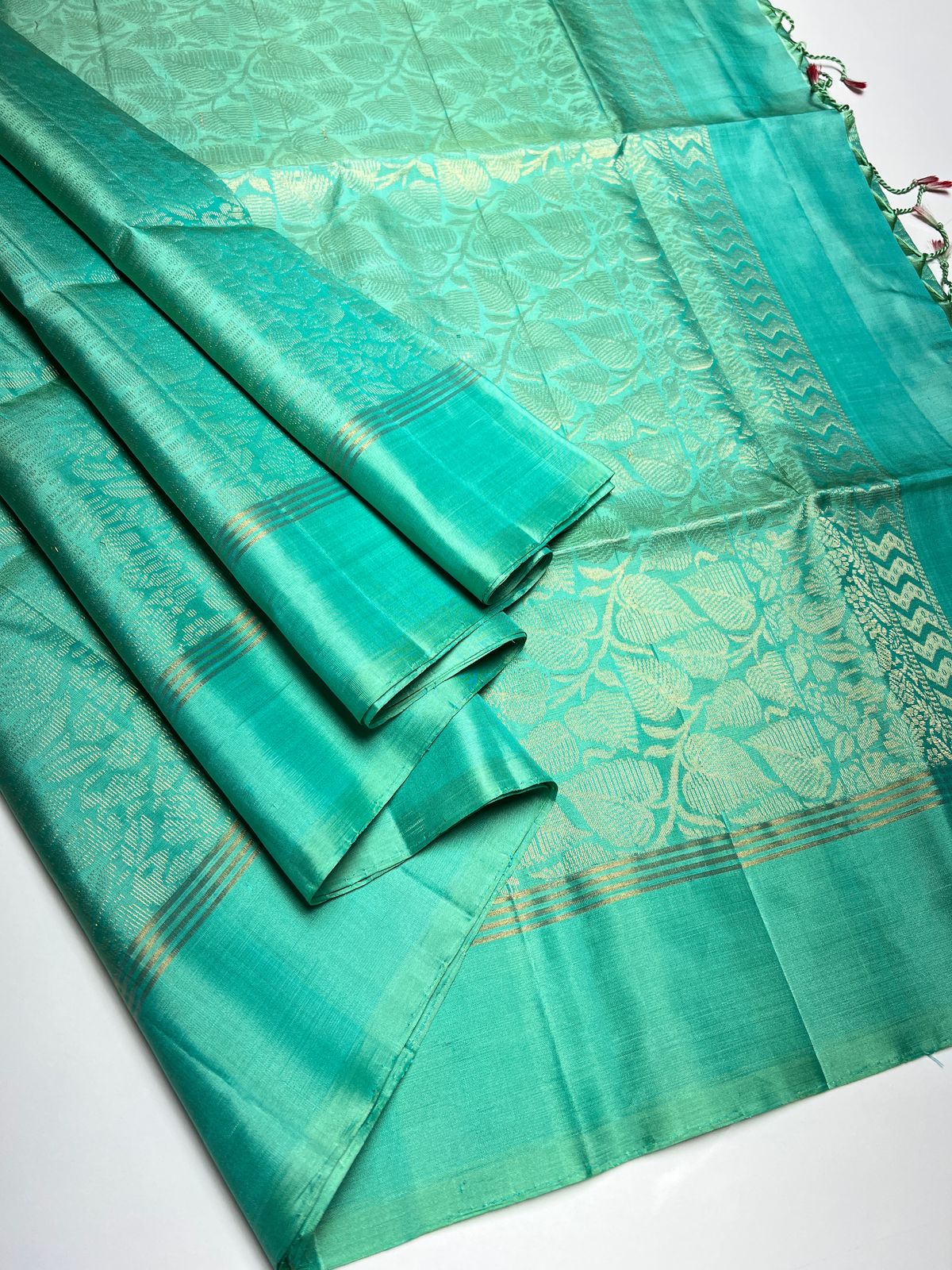Turquoise blue  - Soft Silk Saree