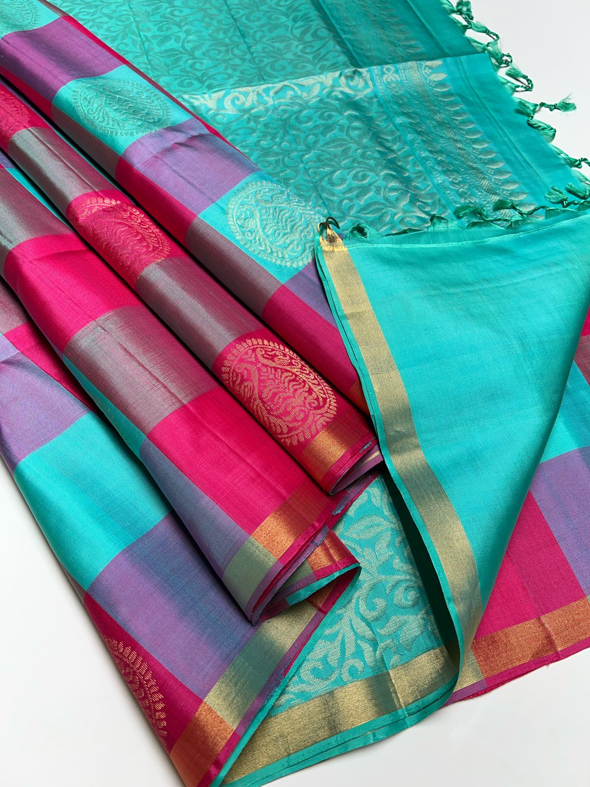 Multi Color Checks - Soft Silk Saree