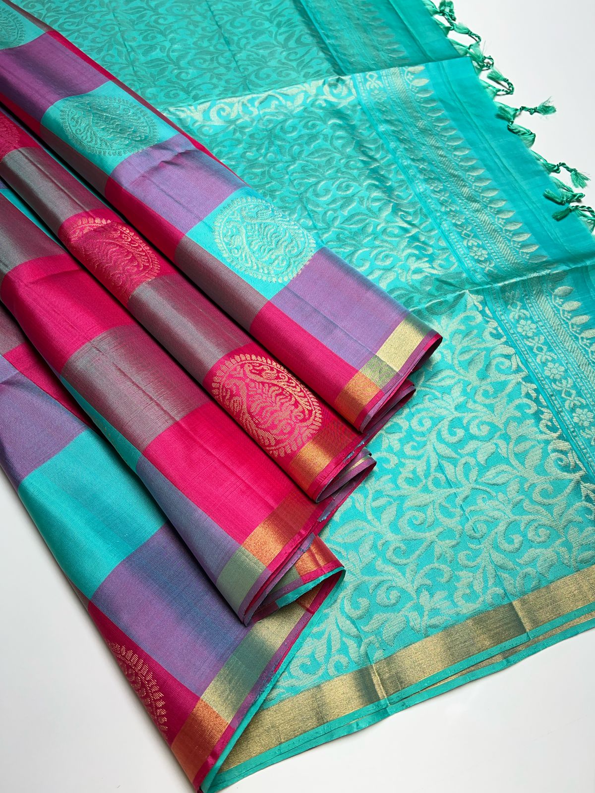 Multi Color Checks - Soft Silk Saree