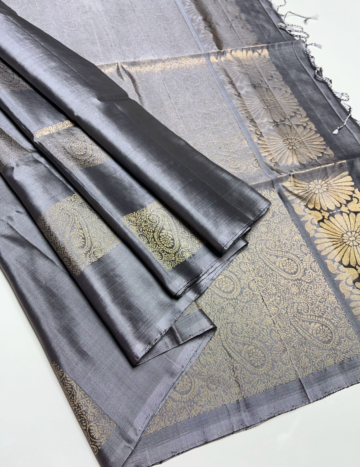 Grey Color - Soft Silk Saree