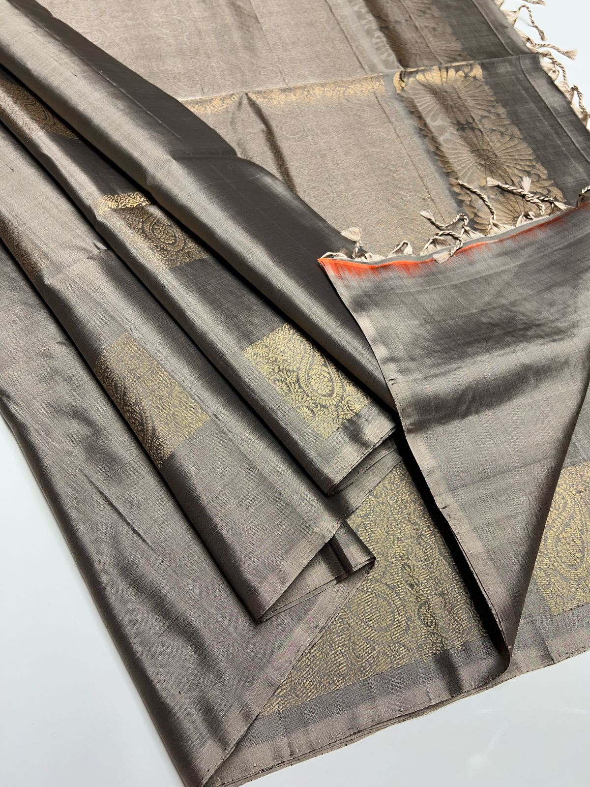 Elephant Grey - Soft Silk Saree