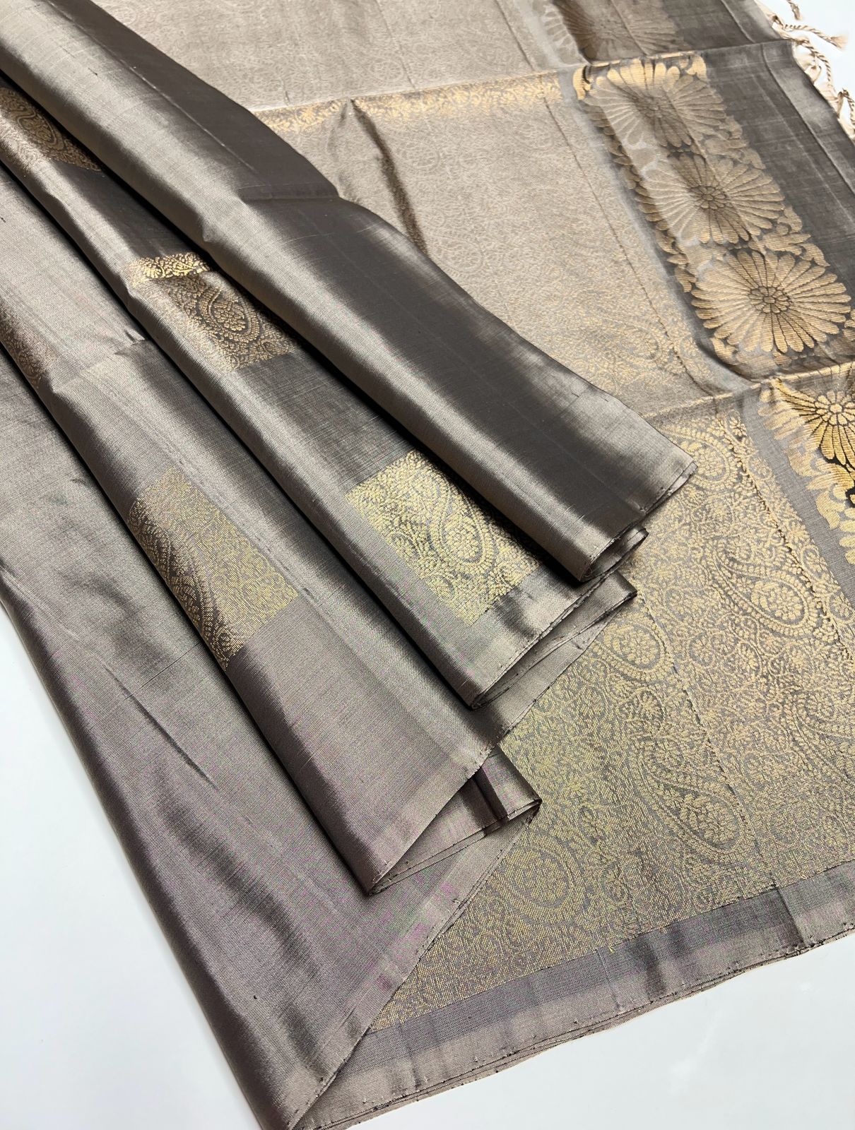 Elephant Grey - Soft Silk Saree