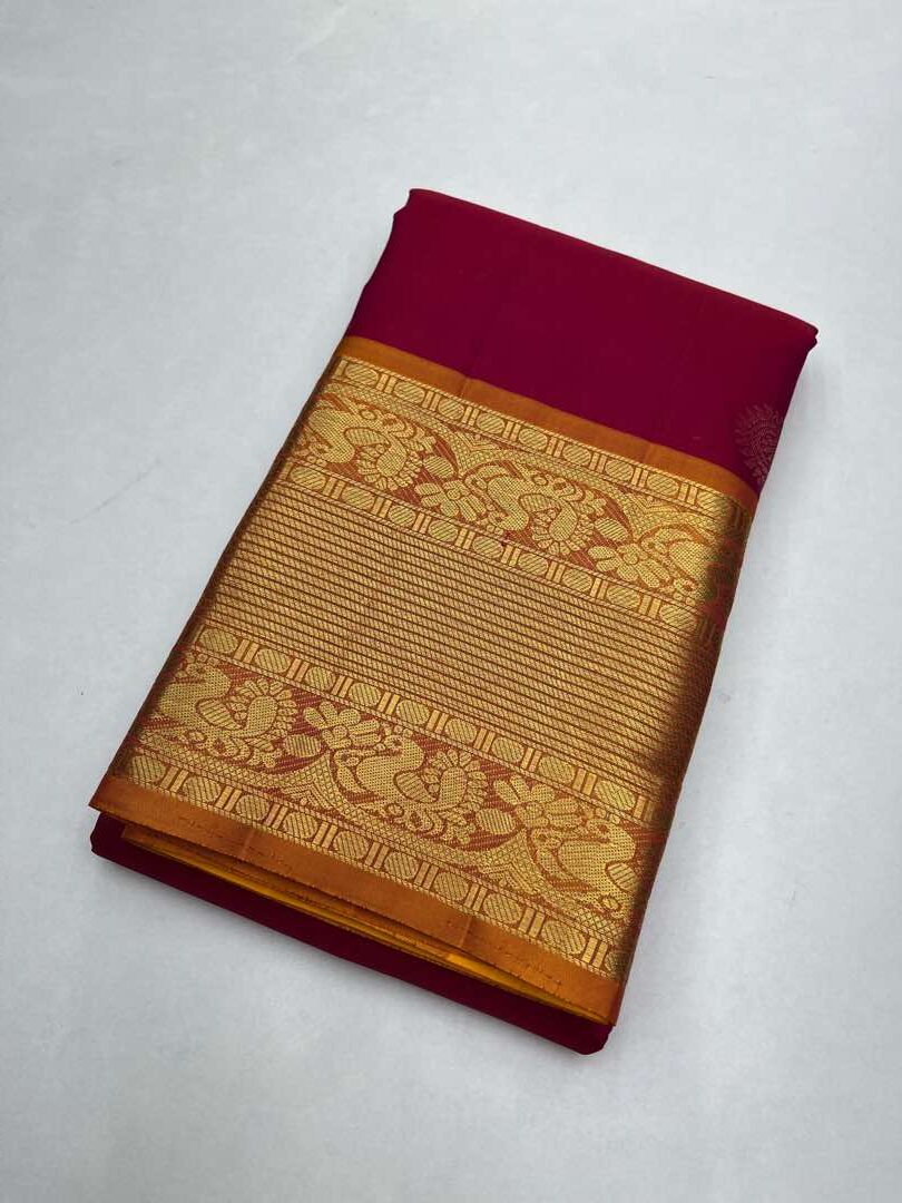 Rani Pink & Yellow -Soft Silk Saree