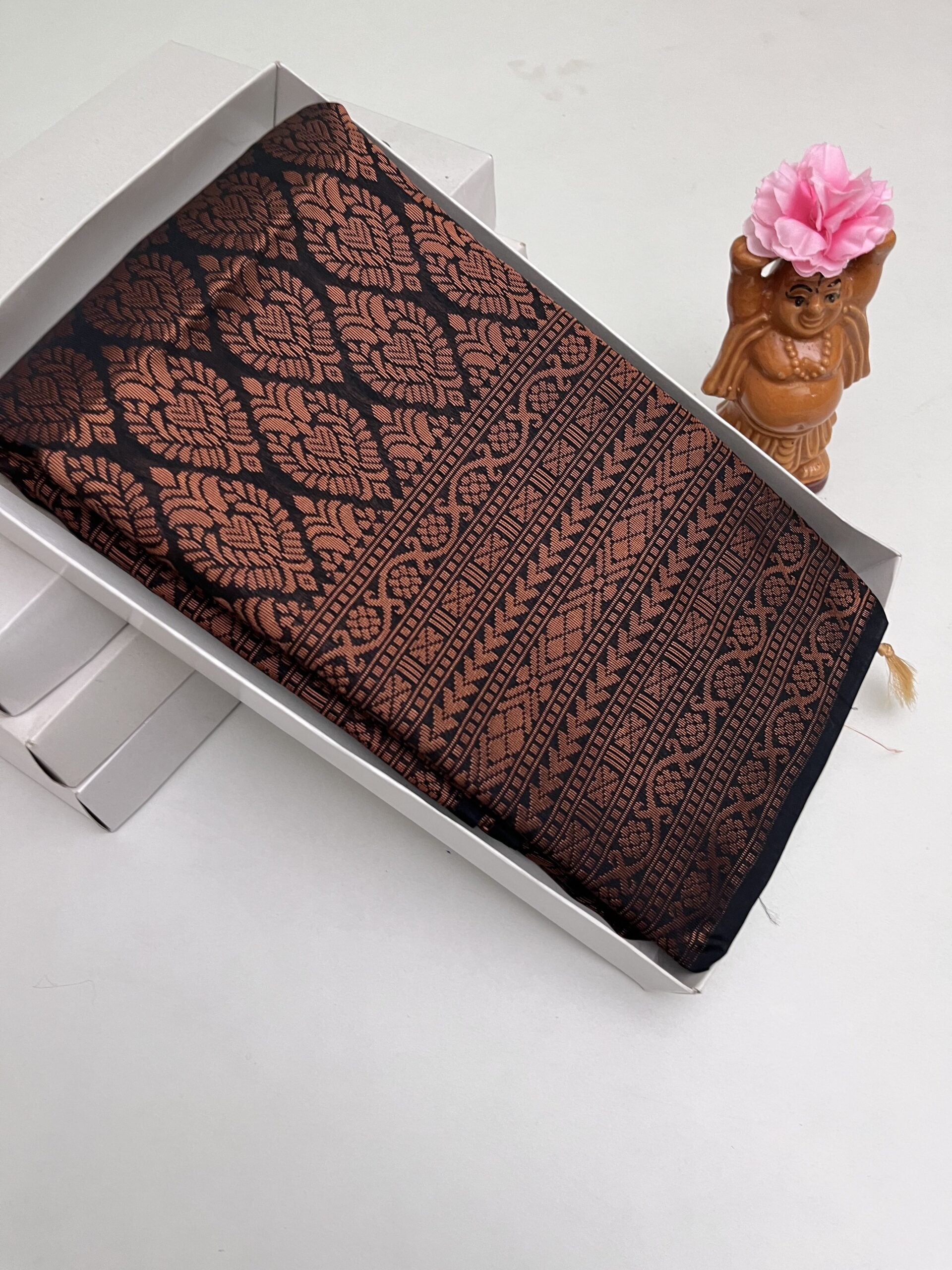 BLACK & BEIGE- SEMI SILK SAREE
