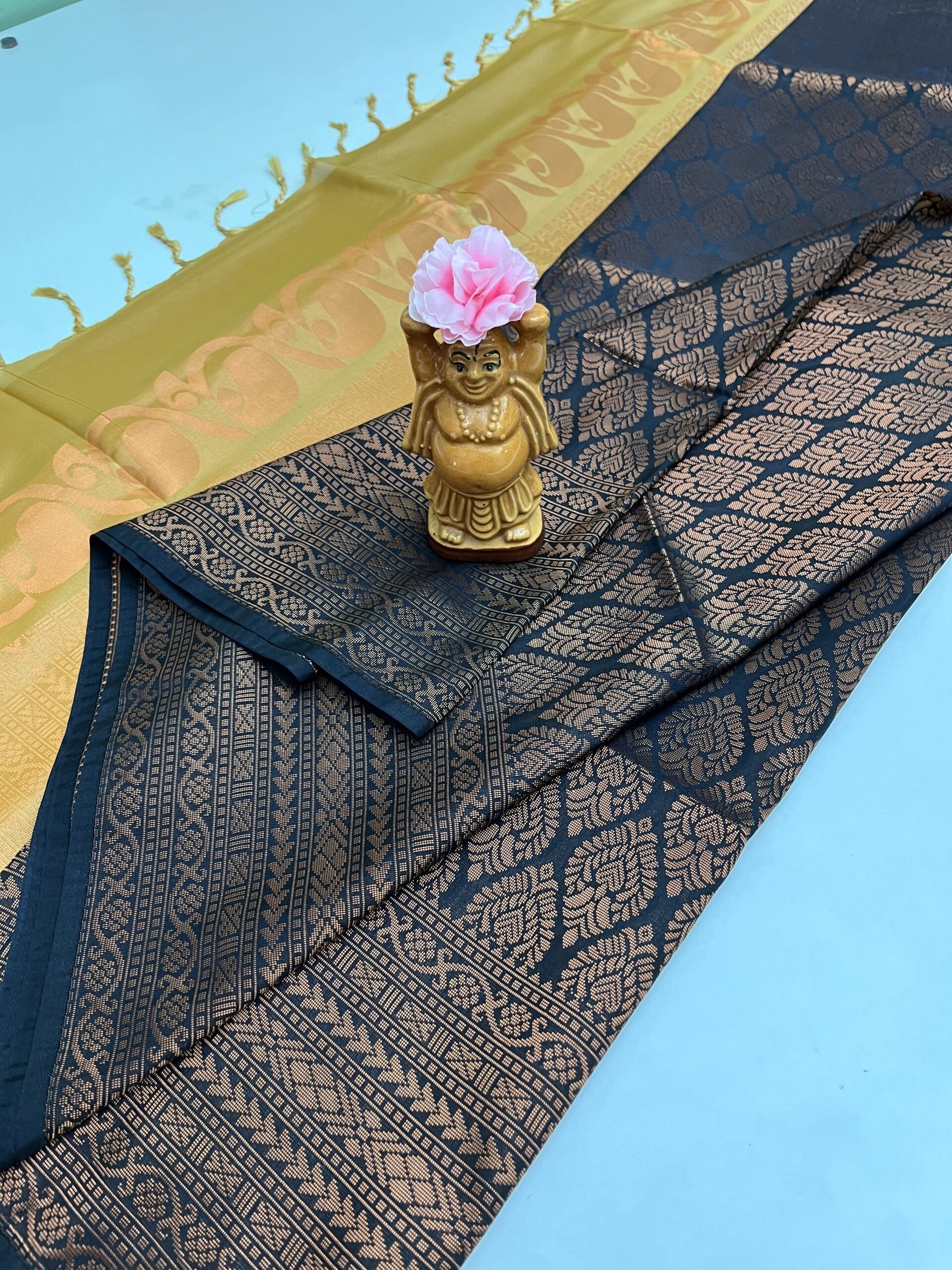 BLACK & BEIGE- SEMI SILK SAREE