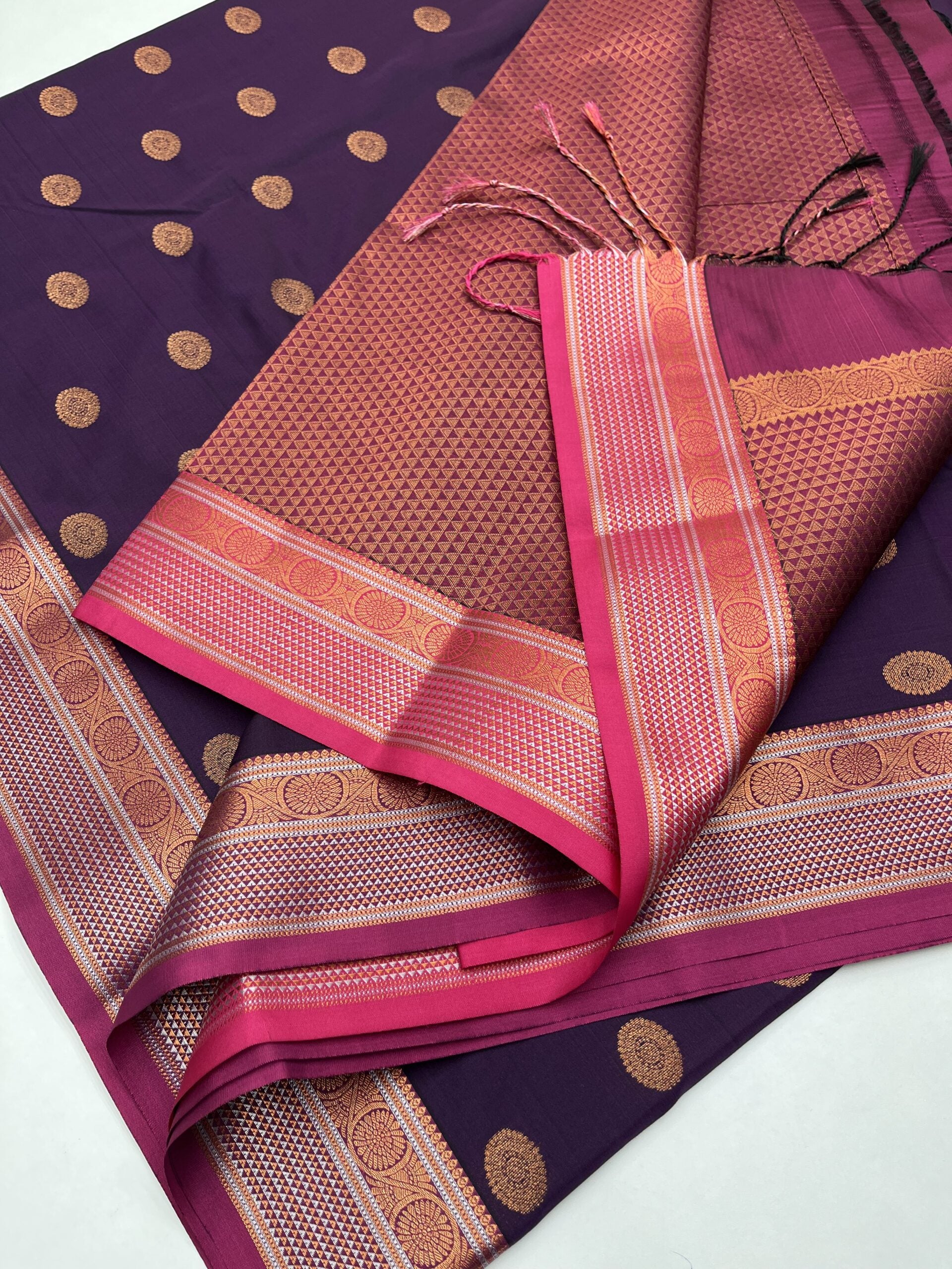 PURPLE & PINK- SEMI SILK SAREE