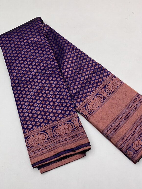 CLASSIC VIOLET- SEMI KANJEEVARAM SAREE