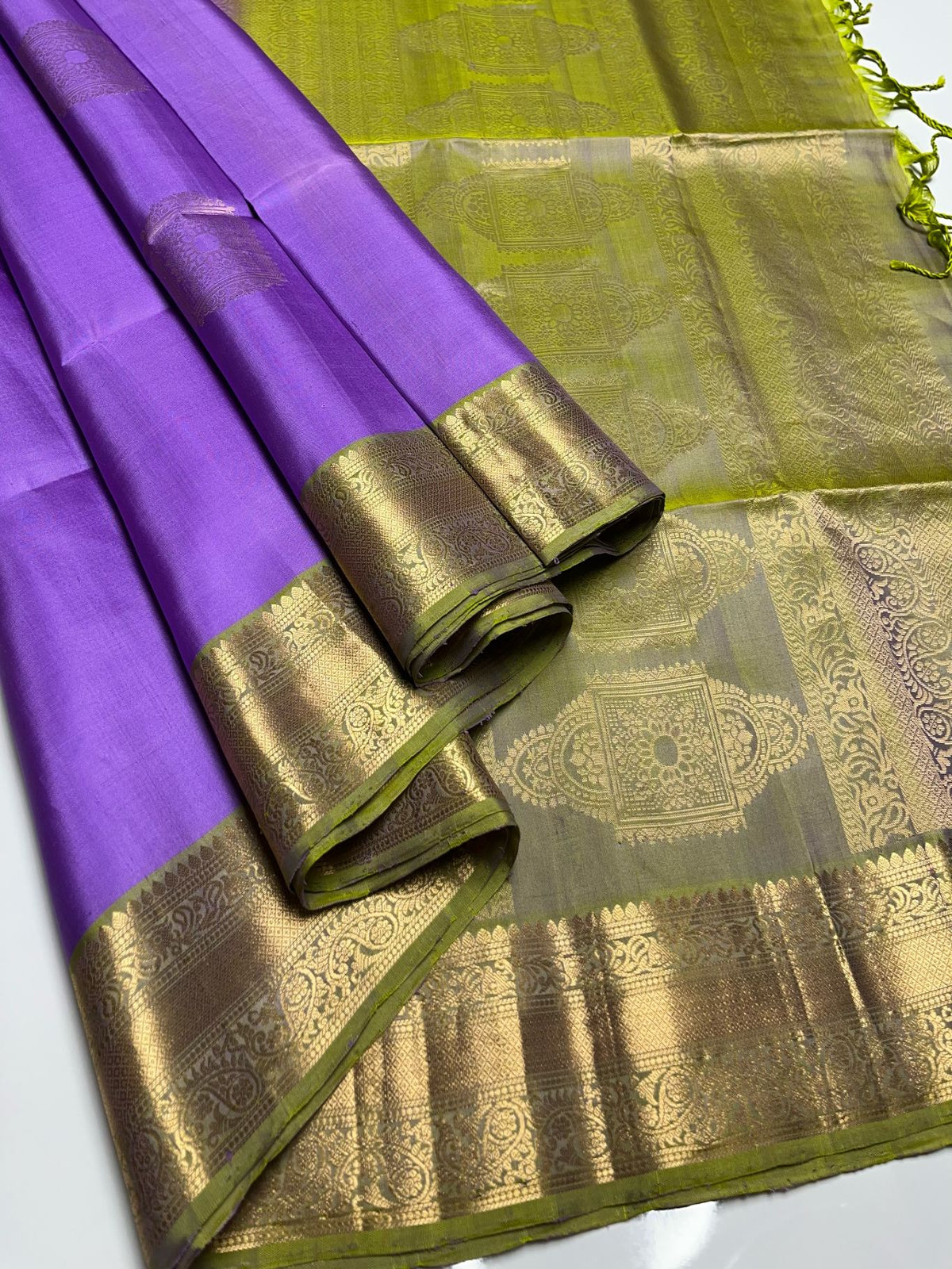 Purple & Gold - Soft Silk Saree
