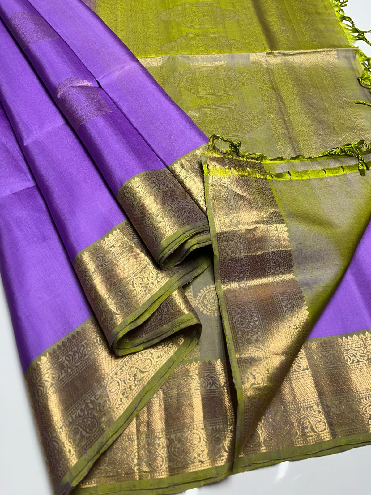 Purple & Gold - Soft Silk Saree